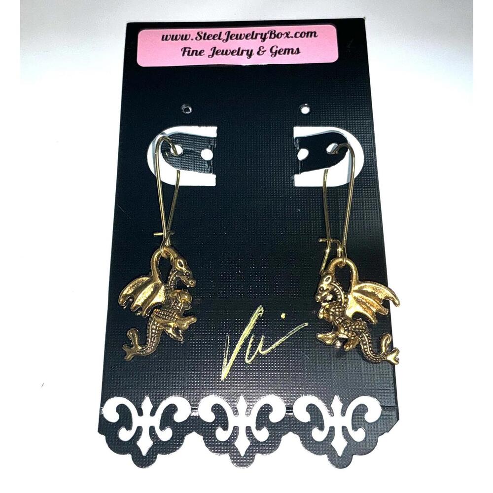 Gold Dragon Earrings